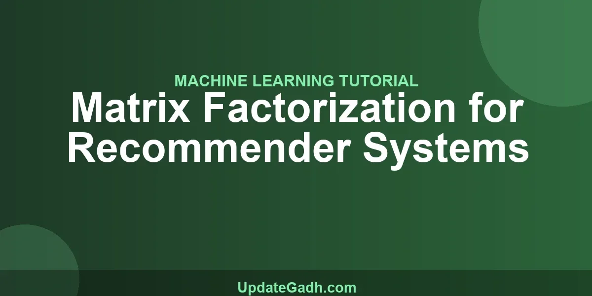 Matrix Factorization for Recommender Systems