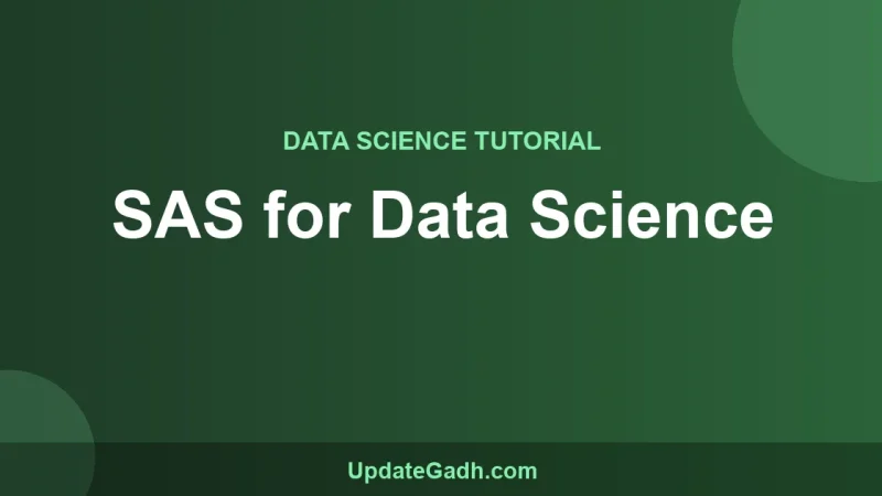 SAS for Data Science