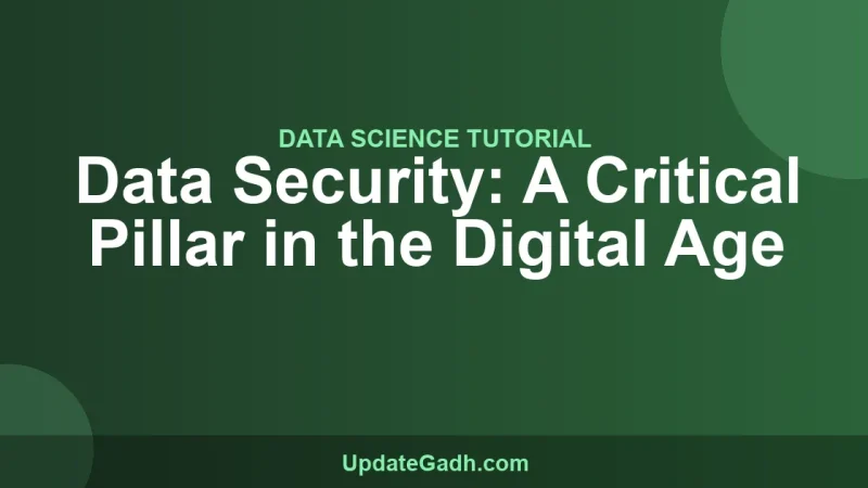 Data Security: A Critical Pillar in the Digital Age