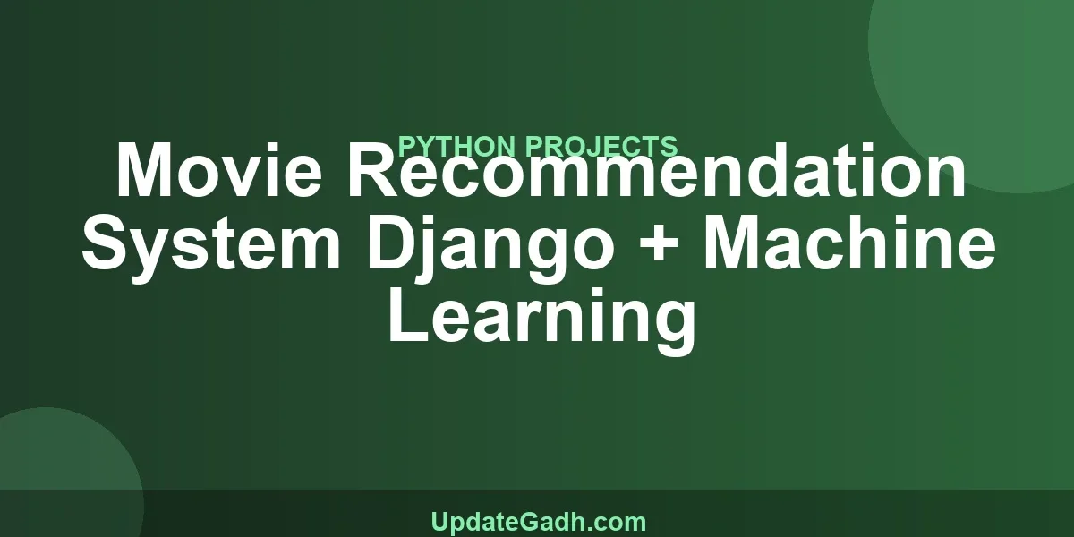 Movie Recommendation System Django + Machine Learning