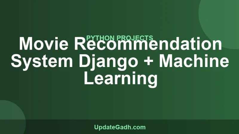 Movie Recommendation System Django + Machine Learning