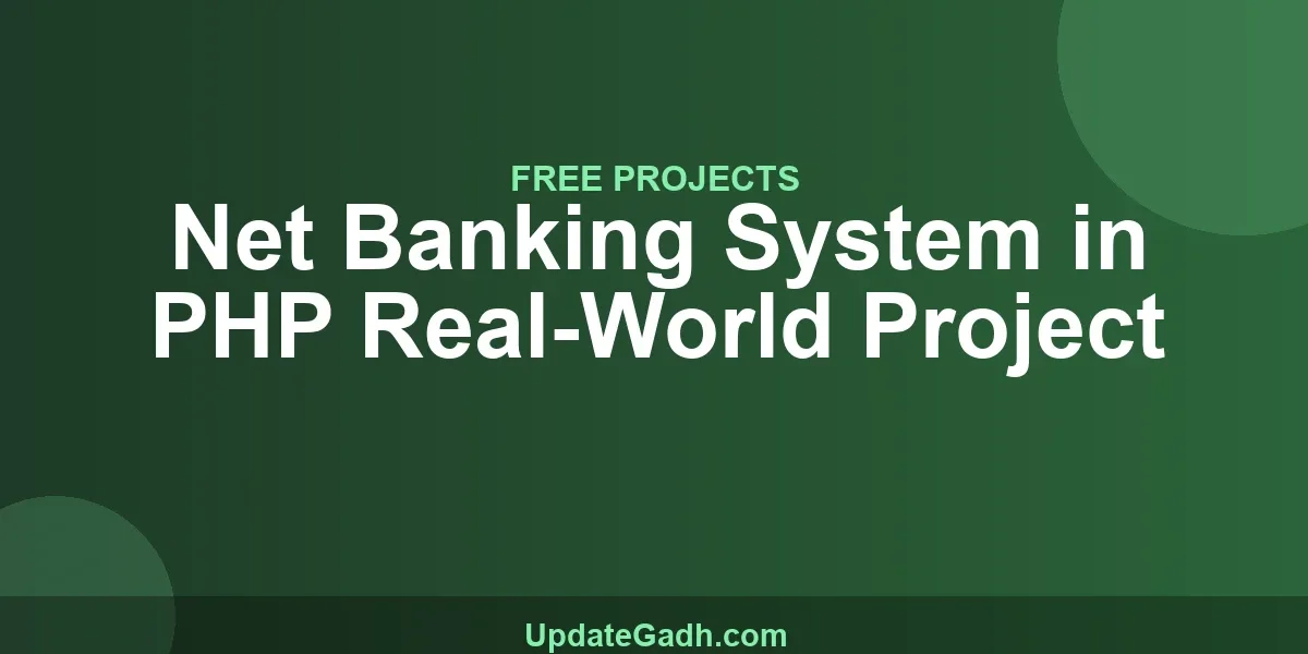 Net Banking System in PHP Real-World Project