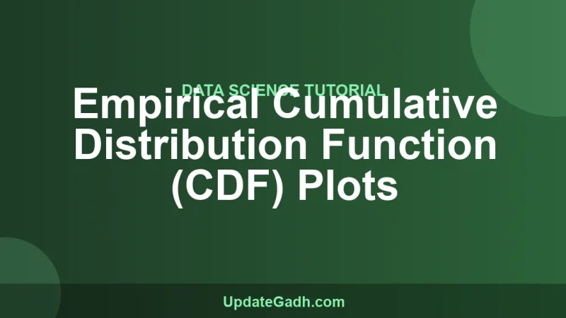 Empirical Cumulative Distribution Function (CDF) Plots