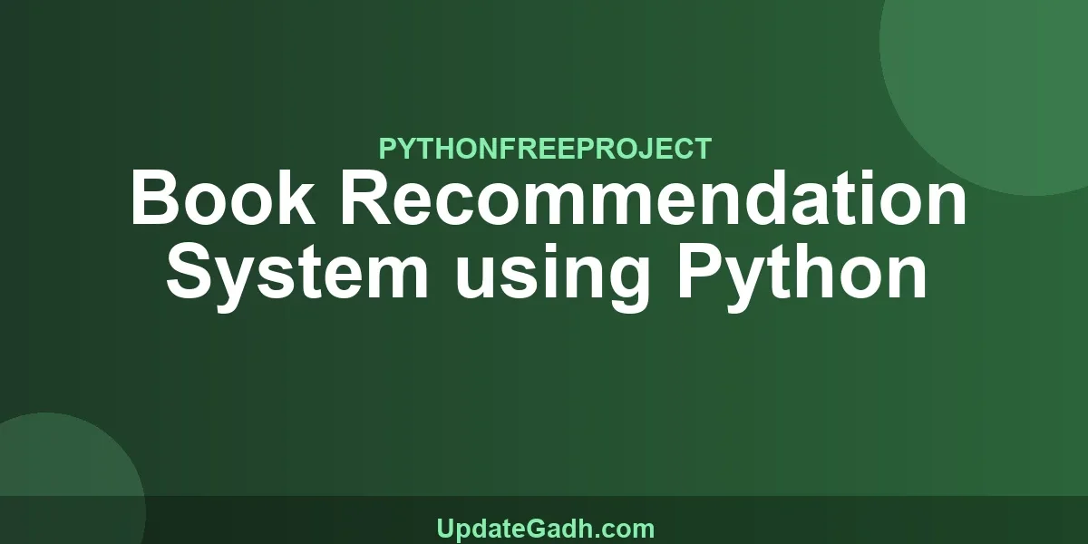 Book Recommendation System using Python