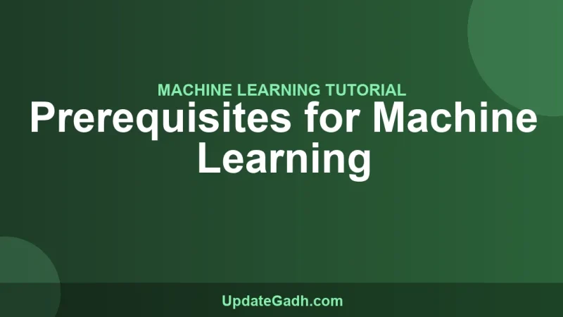 Prerequisites for Machine Learning