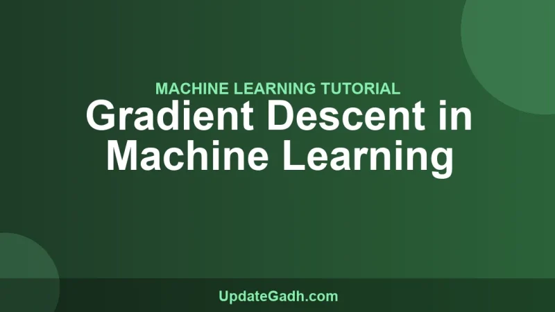 Gradient Descent in Machine Learning