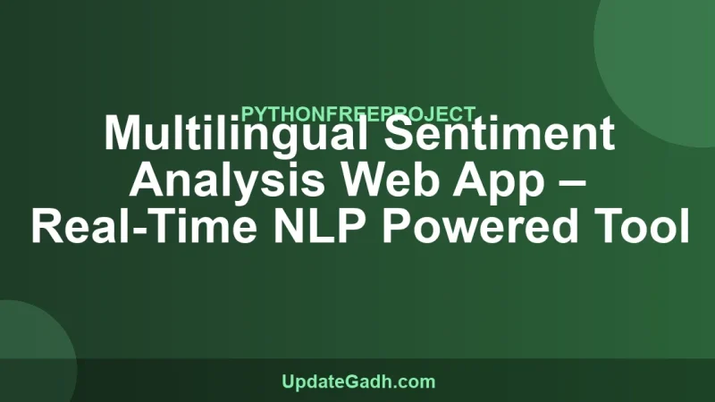 Multilingual Sentiment Analysis Web App – Real-Time NLP Powered Tool