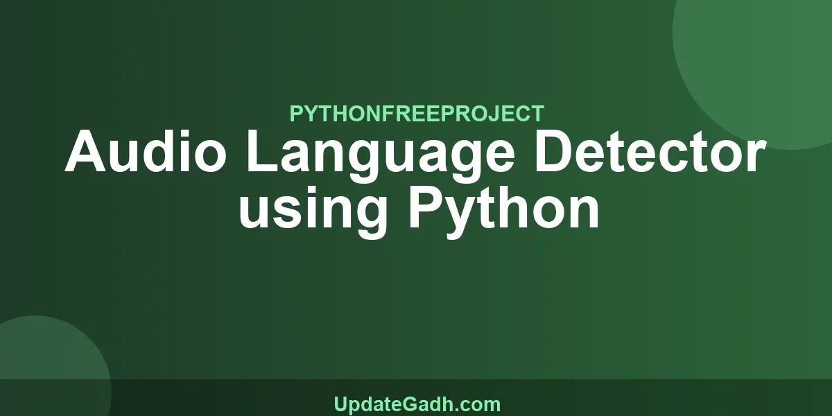 Audio Language Detector using Python