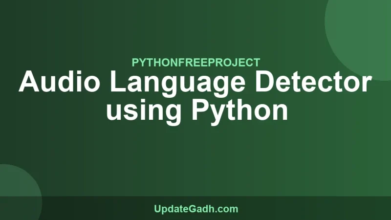 Audio Language Detector using Python