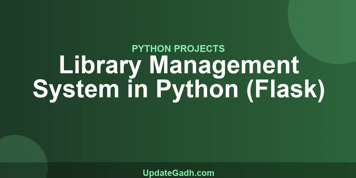 Library Management System in Python (Flask)