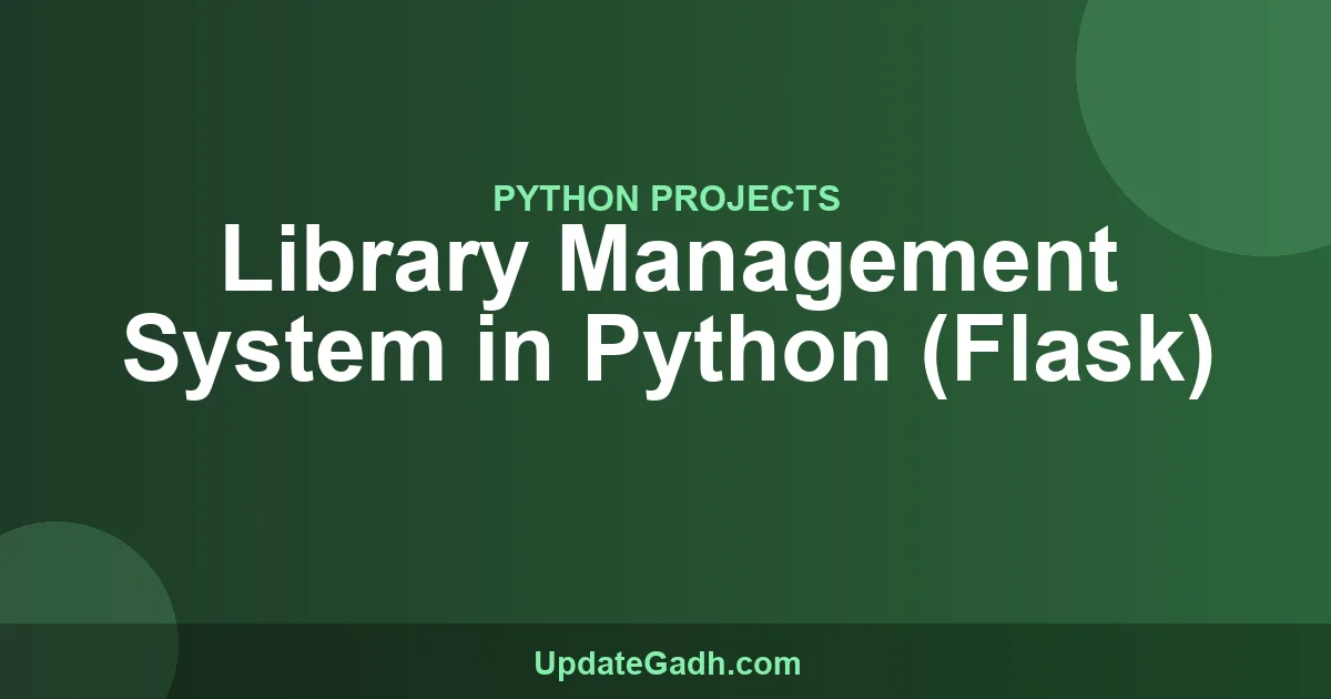 Library Management System Python Flask Source Code