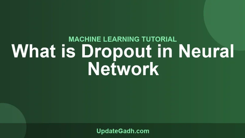 What is Dropout in Neural Network