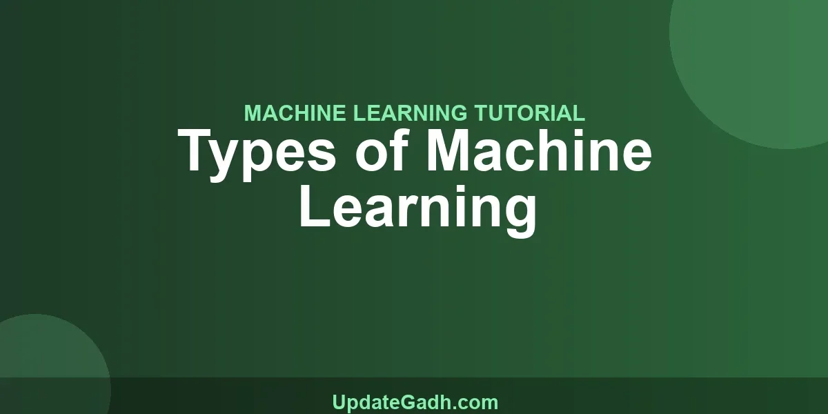 Types of Machine Learning