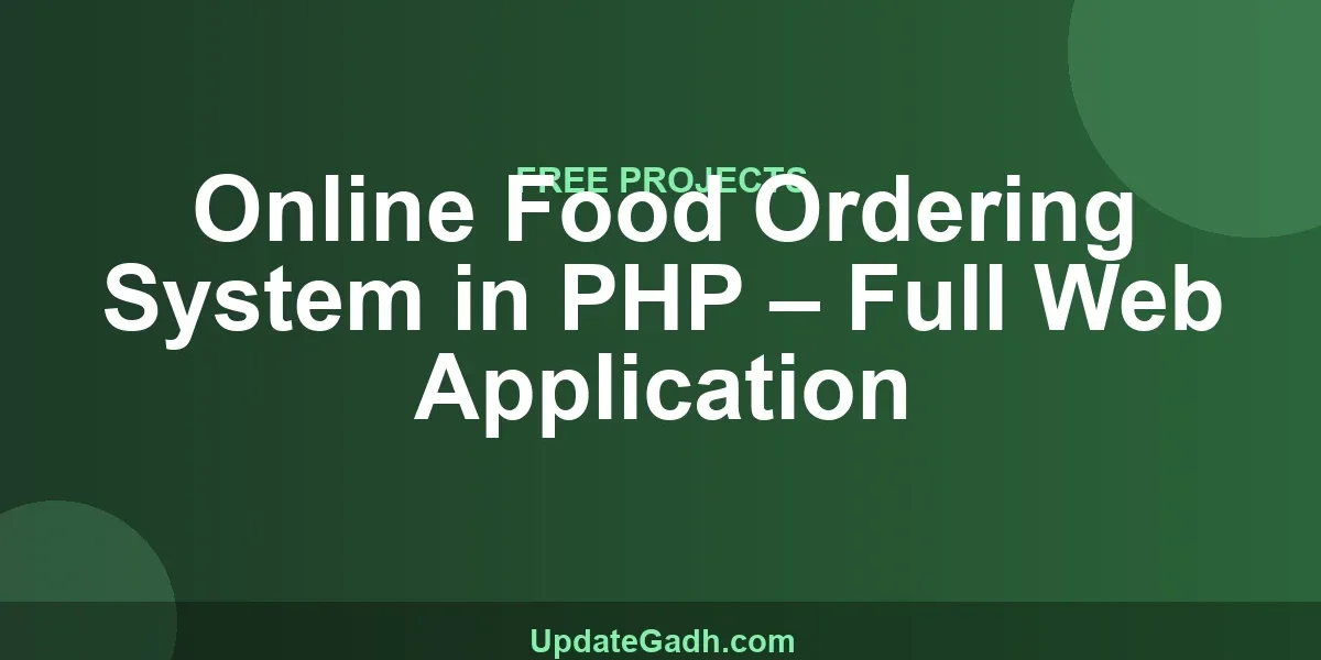 Online Food Ordering System in PHP – Full Web Application