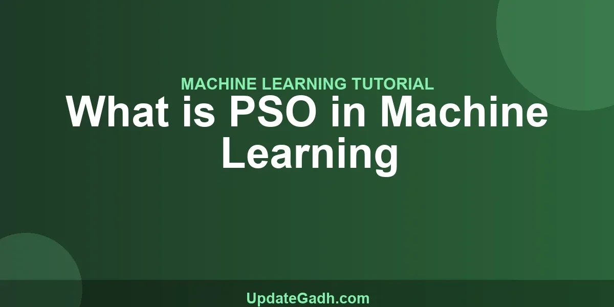 What is PSO in Machine Learning
