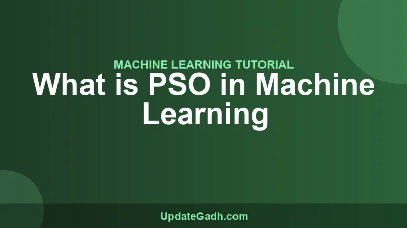 What is PSO in Machine Learning