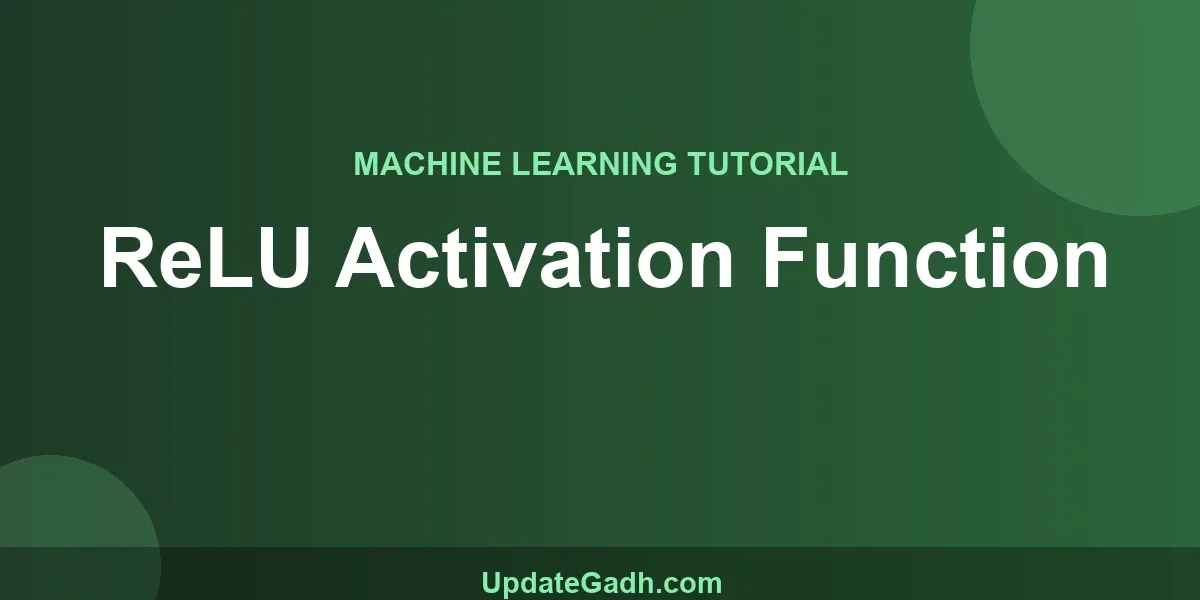 ReLU Activation Function