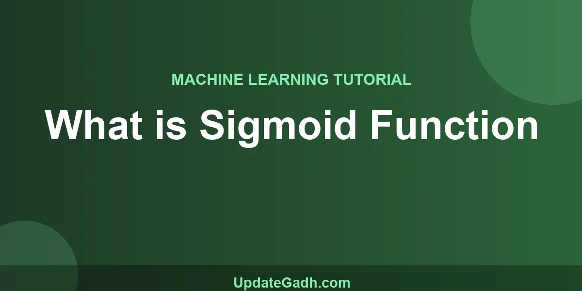 What is Sigmoid Function