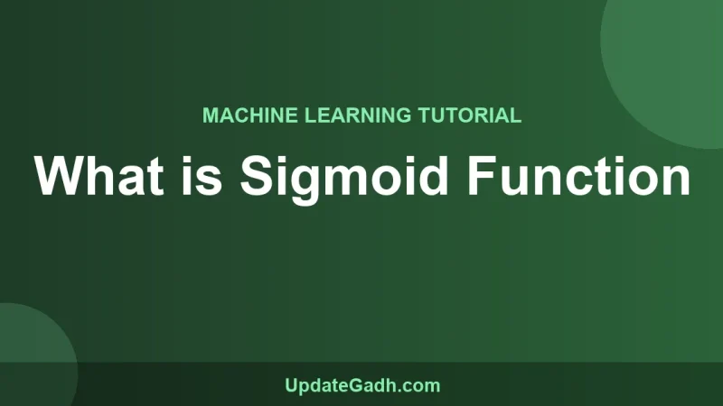 What is Sigmoid Function