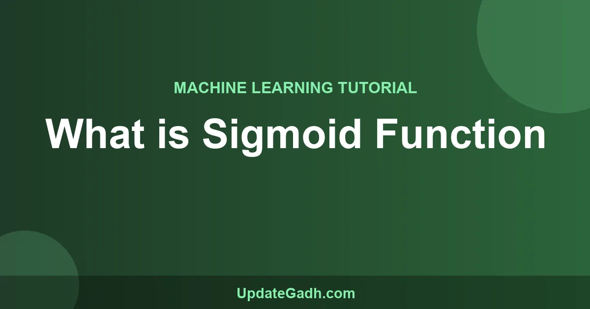 Sigmoid Function Tutorial: Formula, Code & Uses