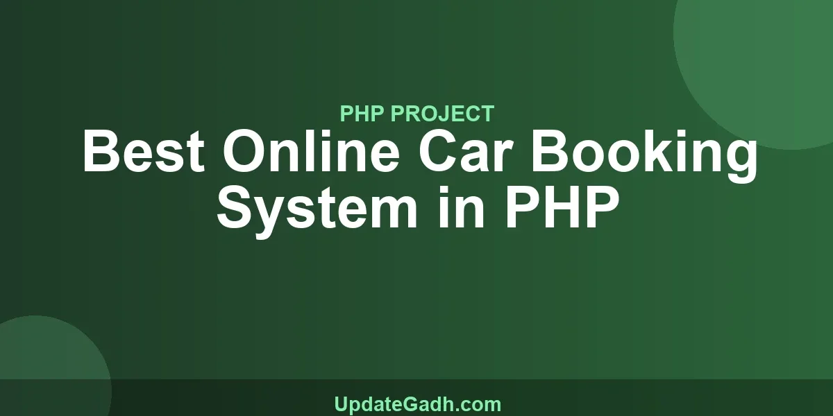 Best Online Car Booking System in PHP