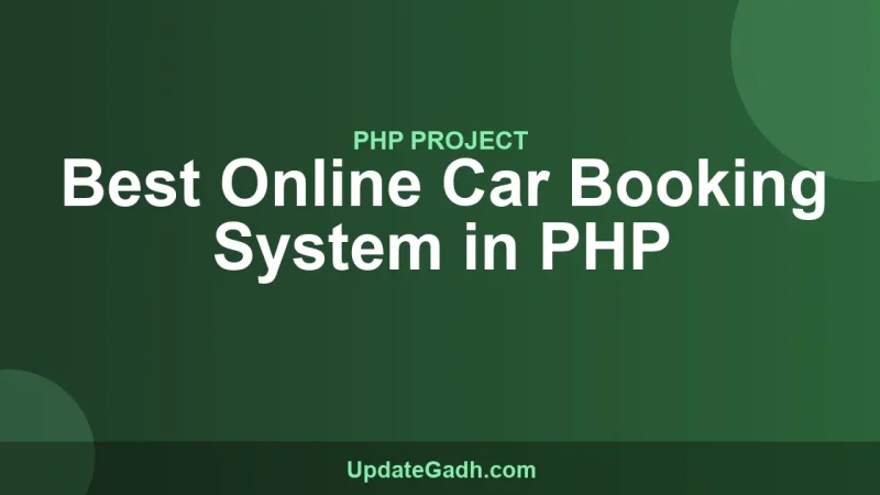 Best Online Car Booking System in PHP
