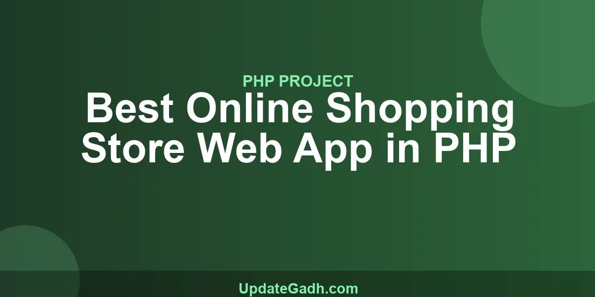 Best Online Shopping Store Web App in PHP