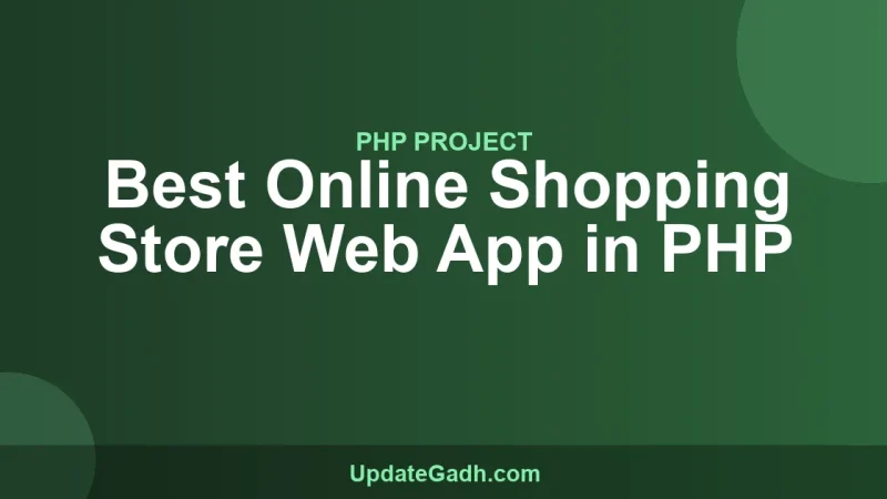 Best Online Shopping Store Web App in PHP