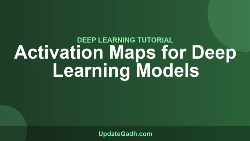 Activation Maps for Deep Learning Models