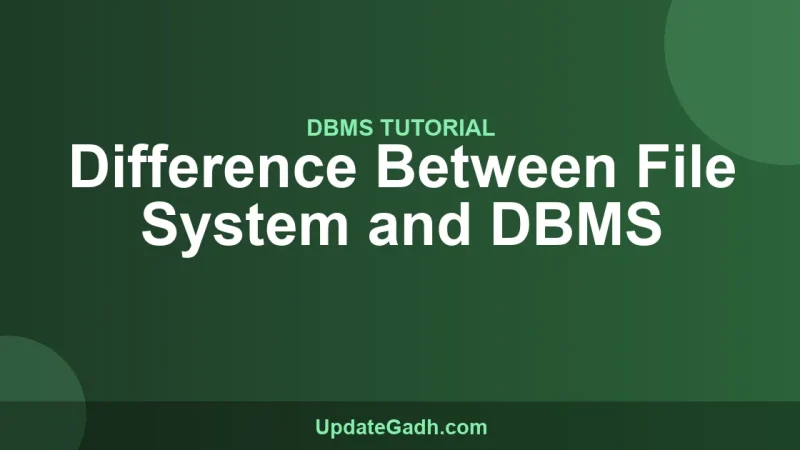 Difference Between File System and DBMS