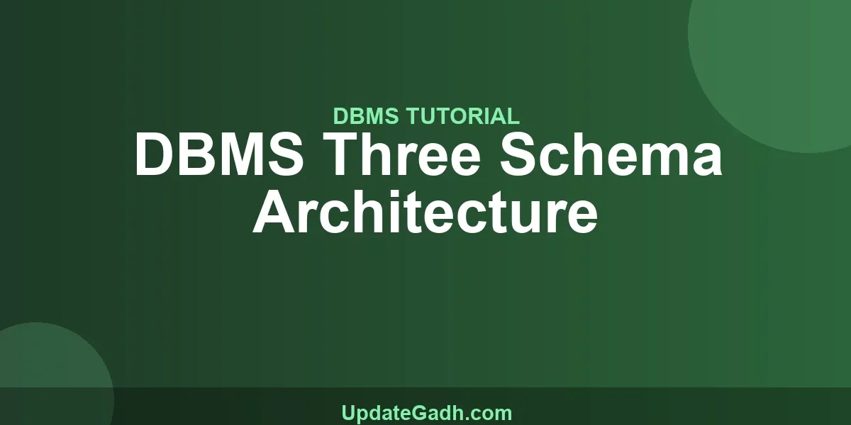 DBMS Three Schema Architecture