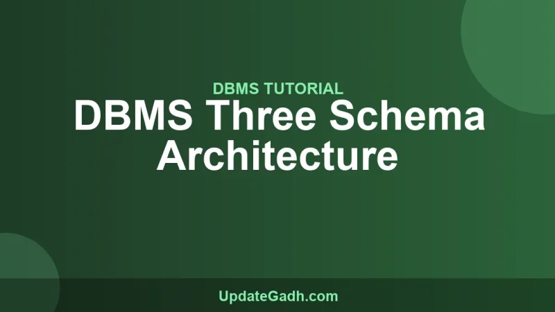 DBMS Three Schema Architecture