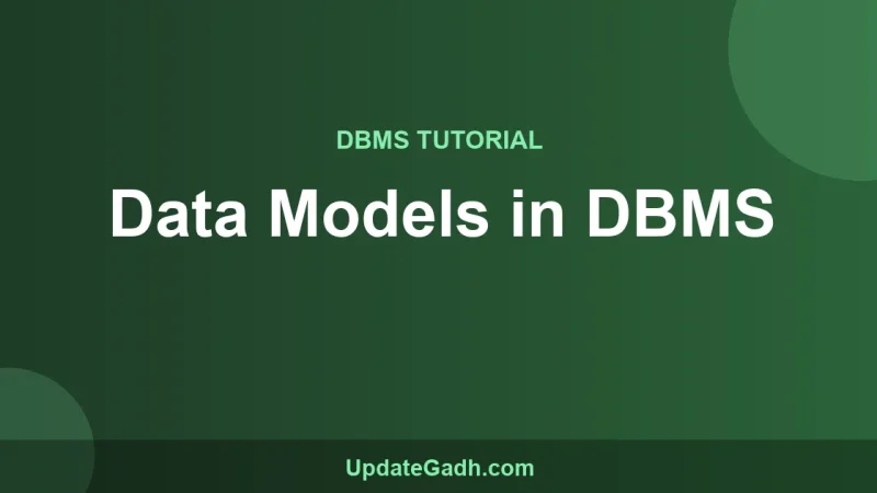 Data Models in DBMS
