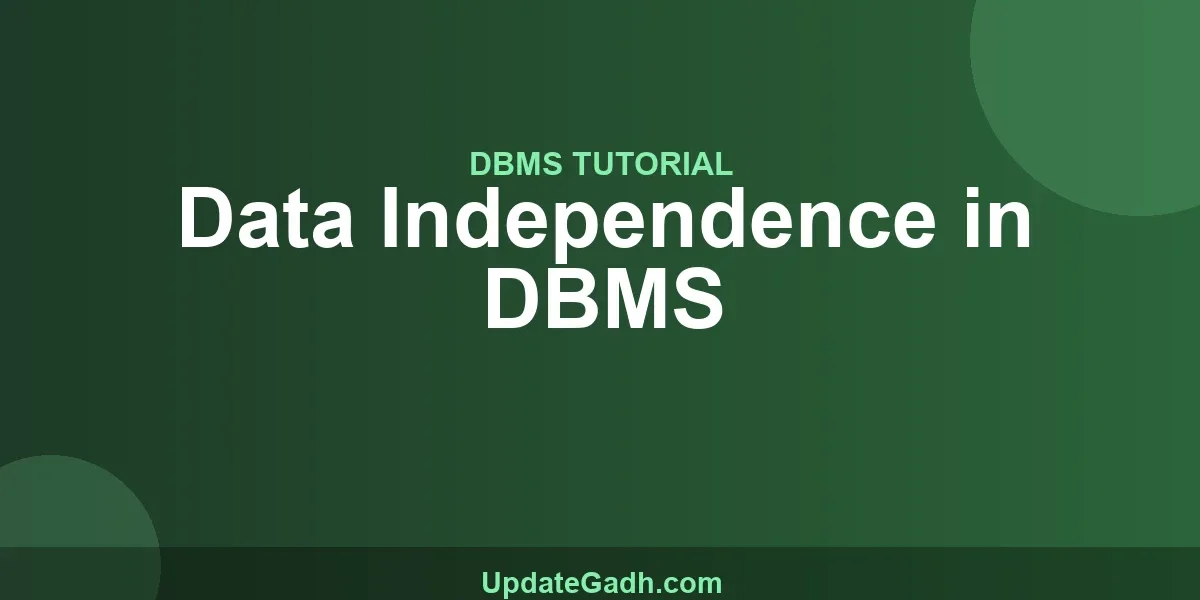 Data Independence in DBMS