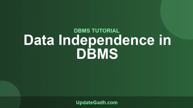 Data Independence in DBMS