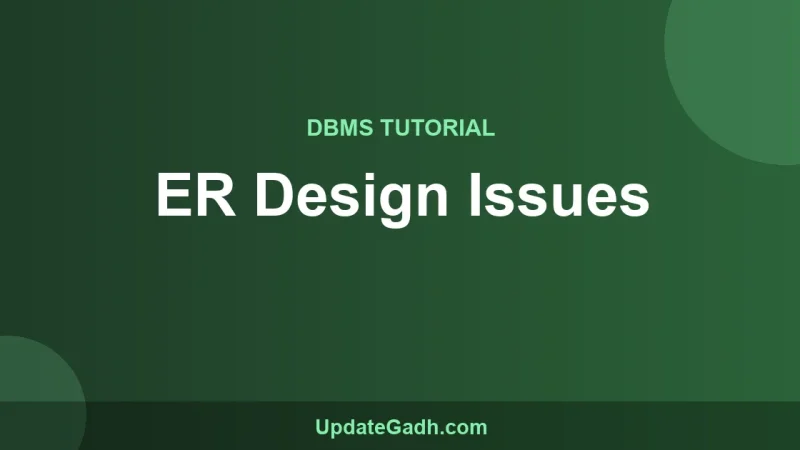ER Design Issues