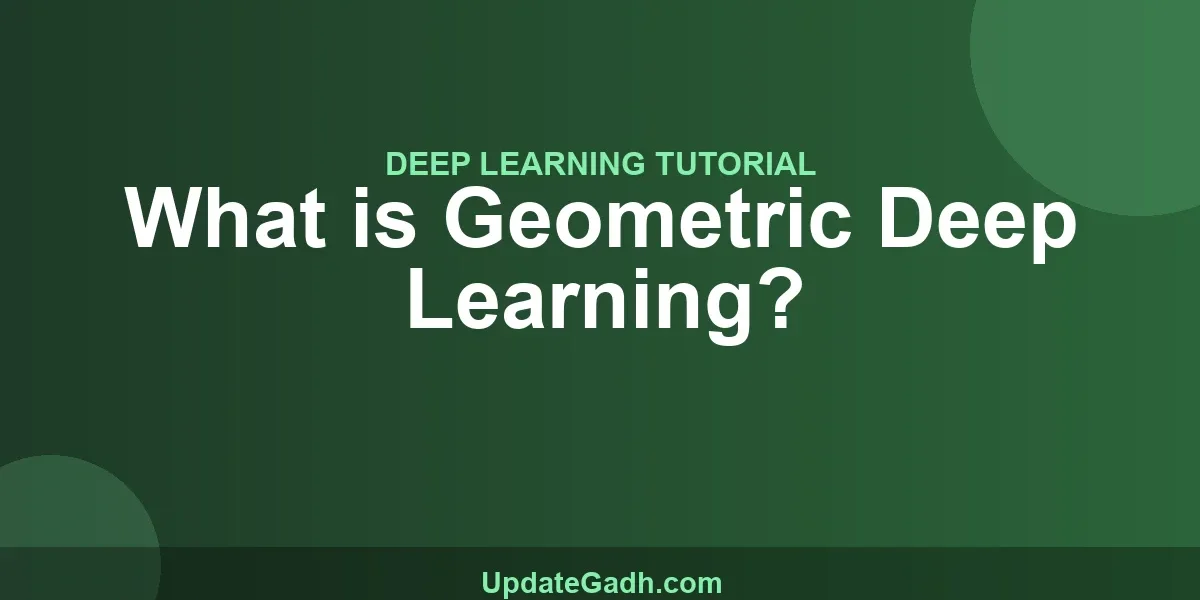 What is Geometric Deep Learning?
