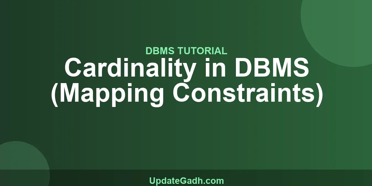 Cardinality in DBMS (Mapping Constraints)
