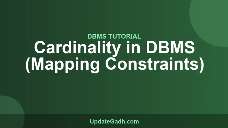Cardinality in DBMS (Mapping Constraints)