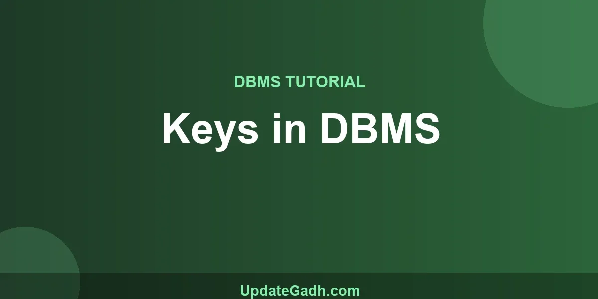 Keys in DBMS