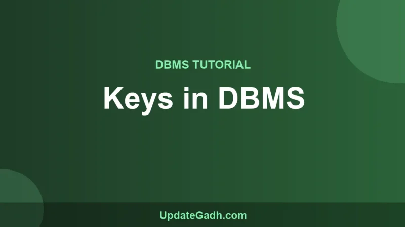 Keys in DBMS
