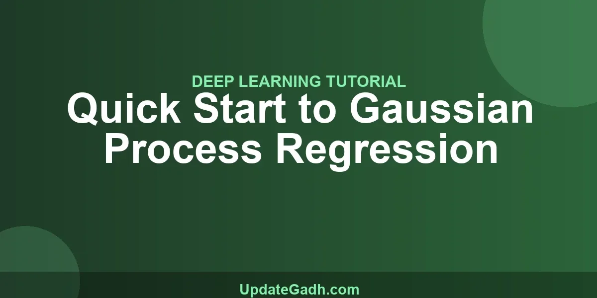 Quick Start to Gaussian Process Regression