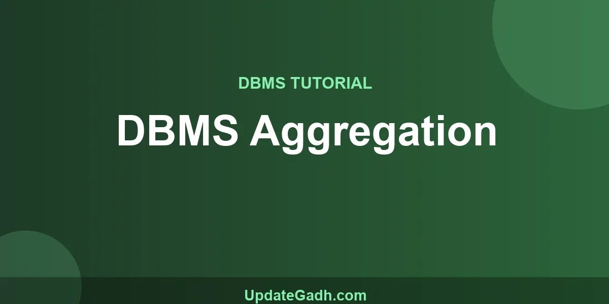 DBMS Aggregation