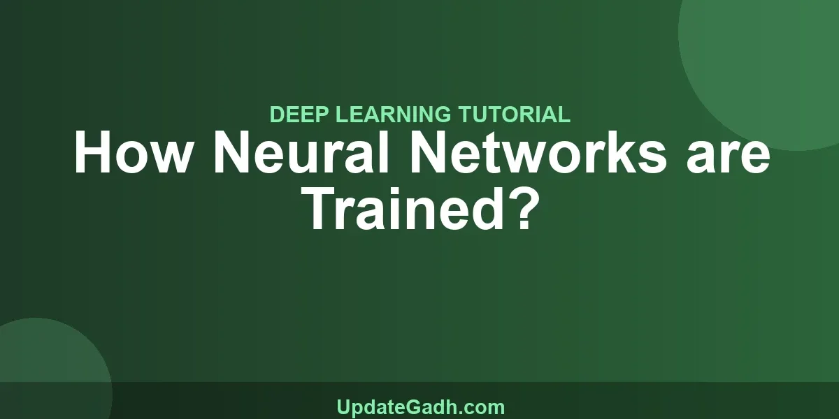 How Neural Networks are Trained?