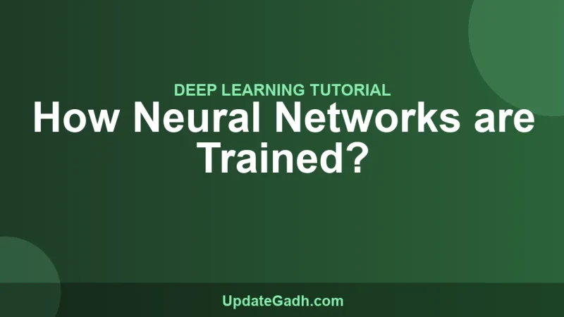 How Neural Networks are Trained?