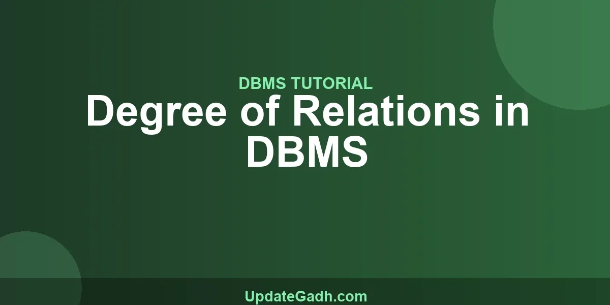 Degree of Relations in DBMS