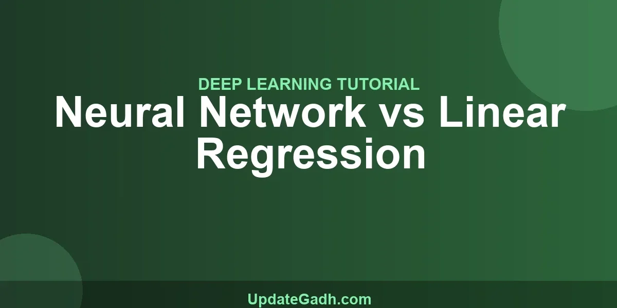 Neural Network vs Linear Regression