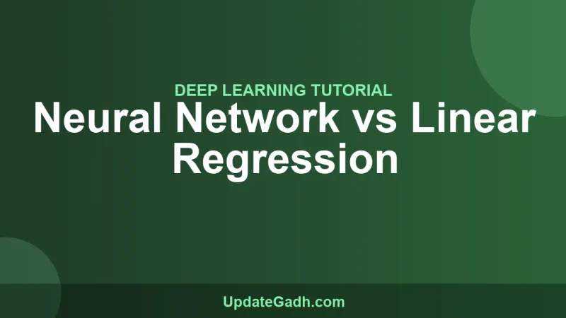 Neural Network vs Linear Regression