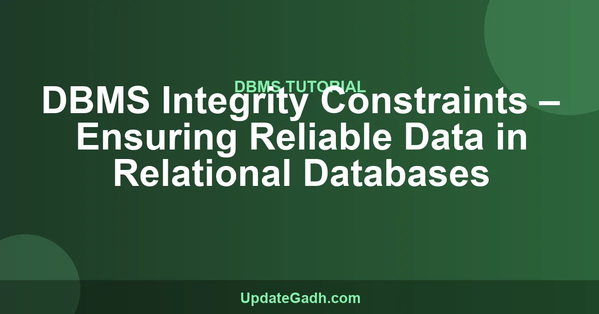 DBMS Integrity Constraints Tutorial for Students