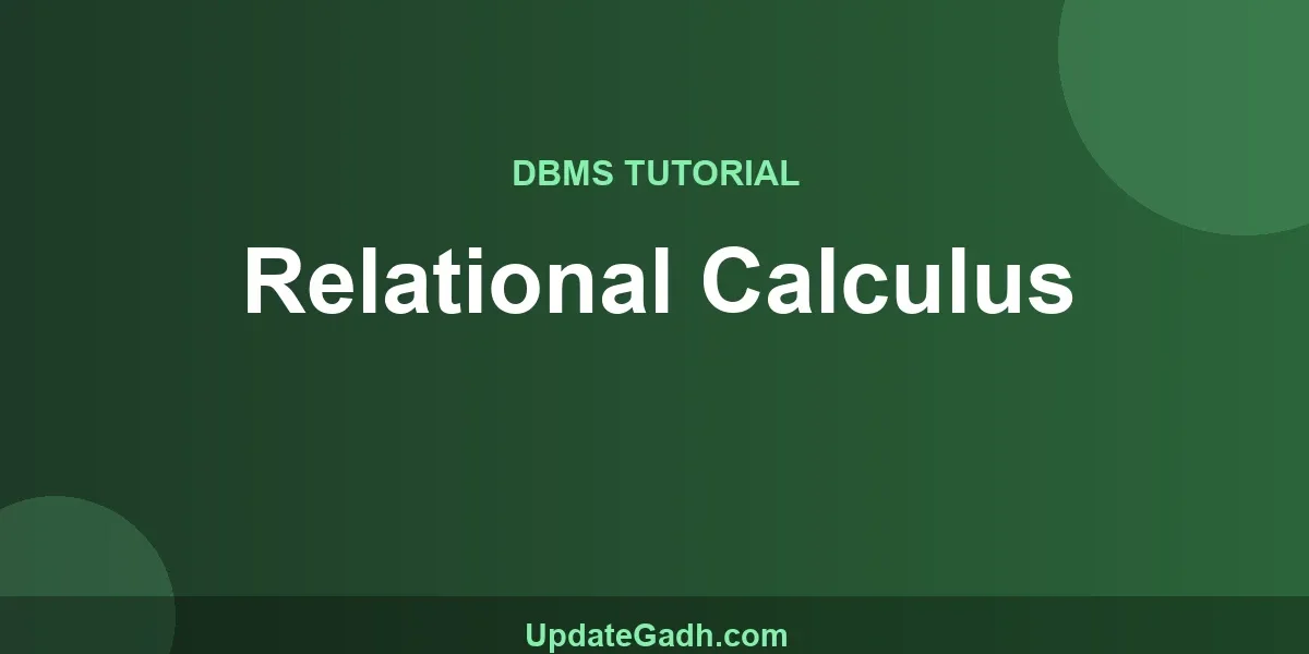 Relational Calculus